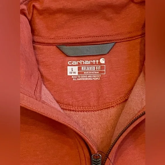 Carhartt women’s Relaxed Fit Midweight Quarter Zip Mock Neck Sweatshirt NWT LRG - Picture 5 of 9